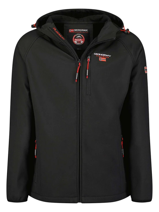 Zdjęcie produktu Geographical Norway Kurtka softshellowa "Takito" w kolorze czarnym rozmiar: M