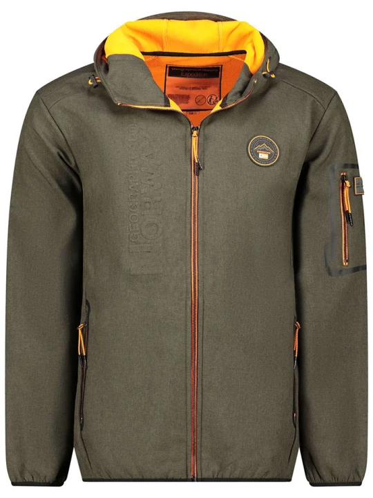 Zdjęcie produktu Geographical Norway Kurtka softshellowa "Tedro" w kolorze oliwkowo-pomarańczowym rozmiar: S