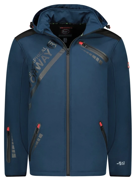 Zdjęcie produktu Geographical Norway Kurtka softshellowa "Twopac" w kolorze granatowym rozmiar: M