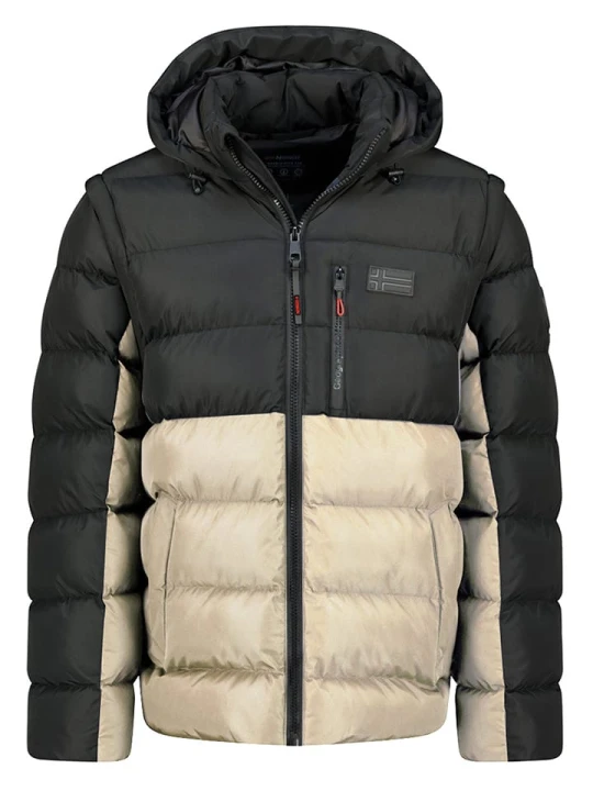 Zdjęcie produktu Geographical Norway Kurtka zimowa "Badamo" w kolorze beżowo-czarnym rozmiar: 3XL