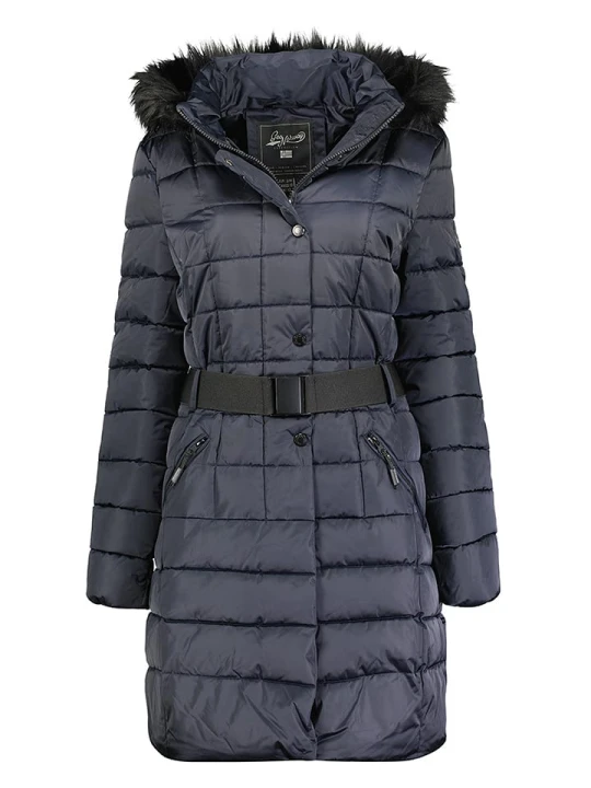 Zdjęcie produktu Geographical Norway Płaszcz pikowany "Anemone" w kolorze granatowym rozmiar: L