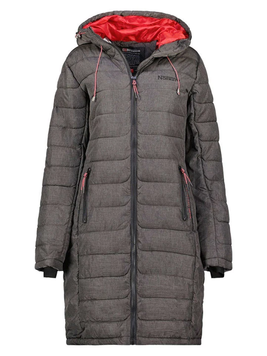 Zdjęcie produktu Geographical Norway Płaszcz pikowany "Aroma" w kolorze szarym rozmiar: M