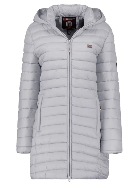 Zdjęcie produktu Geographical Norway Płaszcz pikowany "Atika" w kolorze jasnoszarym rozmiar: XXL