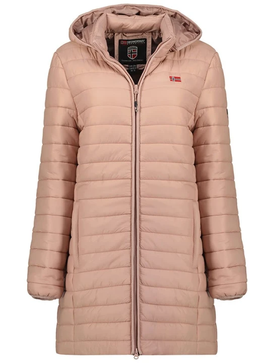 Zdjęcie produktu Geographical Norway Płaszcz pikowany "Atika" w kolorze szaroróżowym rozmiar: L