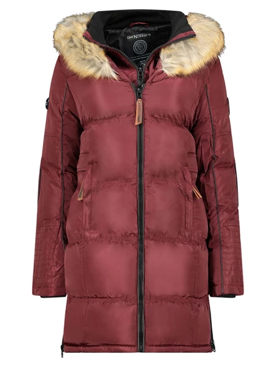 Zdjęcie produktu Geographical Norway Płaszcz pikowany "Beautiful" w kolorze bordowym rozmiar: L