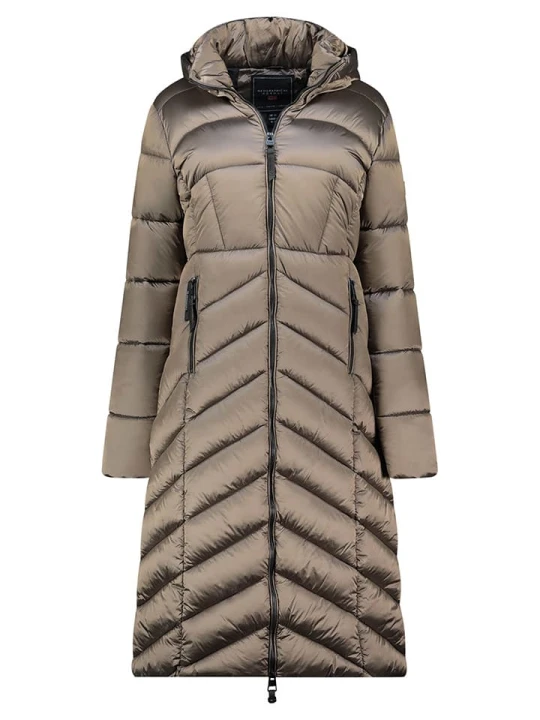 Zdjęcie produktu Geographical Norway Płaszcz pikowany "Blanche" w kolorze szarobrązowym rozmiar: XXL