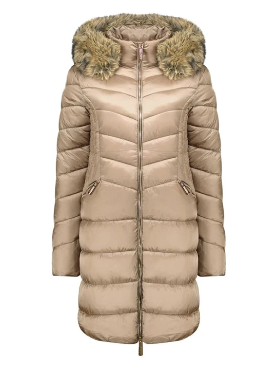 Zdjęcie produktu Geographical Norway Płaszcz pikowany "Bololita" w kolorze szarobrązowym rozmiar: M