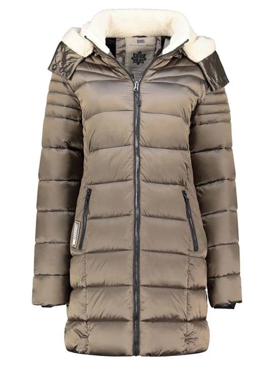 Zdjęcie produktu Geographical Norway Płaszcz pikowany "Carenne" w kolorze szarobrązowym rozmiar: XL