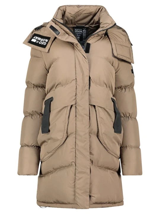 Zdjęcie produktu Geographical Norway Płaszcz pikowany "Dalmira" w kolorze szarobrązowym rozmiar: M