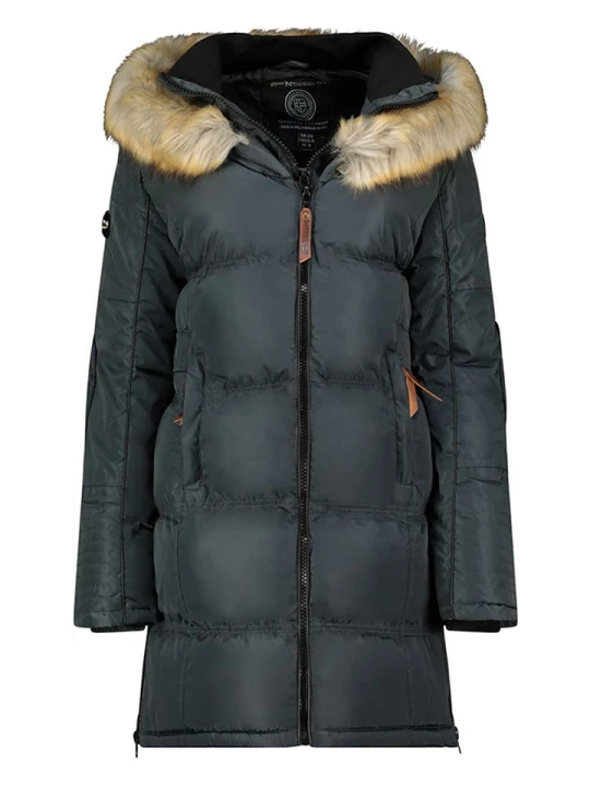 Zdjęcie produktu Geographical Norway Płaszcz pikowany w kolorze ciemnoszarym rozmiar: M