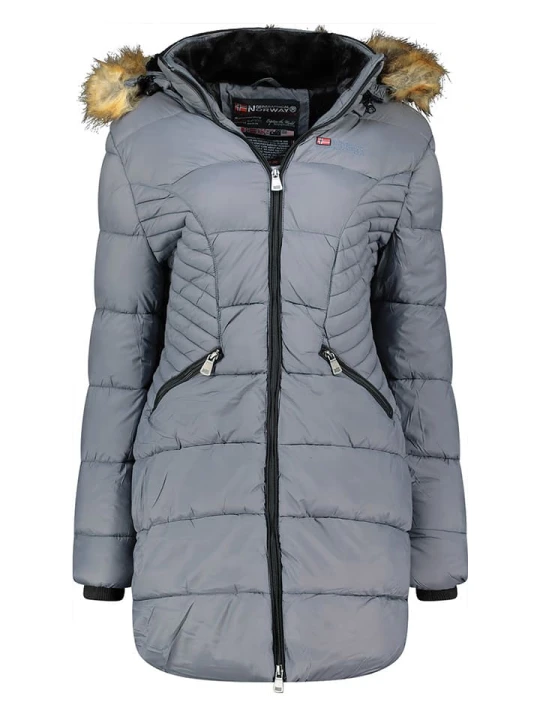 Zdjęcie produktu Geographical Norway Płaszcz pikowany w kolorze szarym rozmiar: XXL