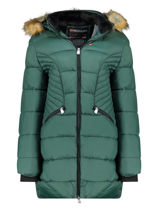 Zdjęcie produktu Geographical Norway Płaszcz pikowany w kolorze zielonym rozmiar: L