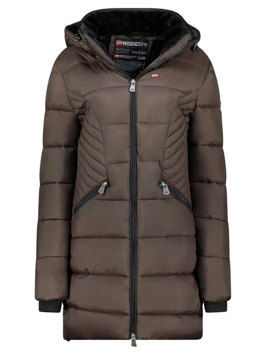 Zdjęcie produktu Geographical Norway Płaszcz zimowy "Bee" w kolorze ciemnobrązowym rozmiar: XXL