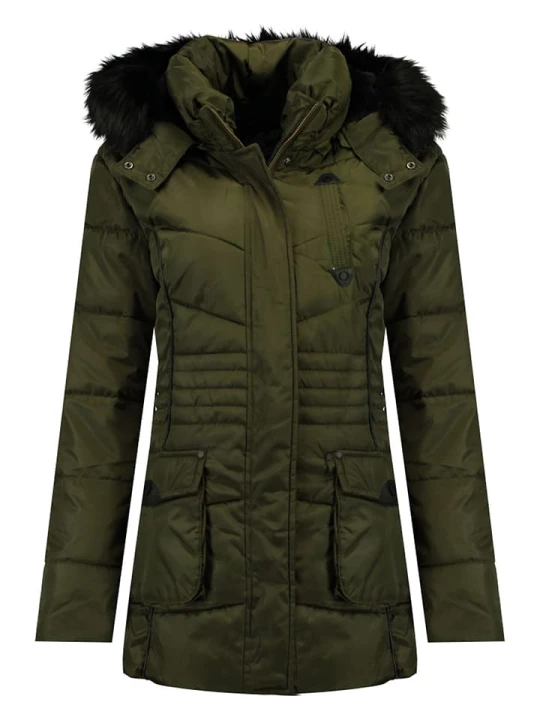 Zdjęcie produktu Geographical Norway Płaszcz zimowy "Bouvar" w kolorze ciemnozielonym rozmiar: 152