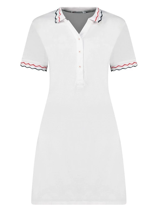 Zdjęcie produktu Geographical Norway Sukienka polo "Jamaela" w kolorze białym rozmiar: L