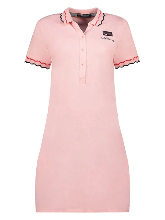 Zdjęcie produktu Geographical Norway Sukienka polo "Jamaela" w kolorze jasnoróżowym rozmiar: XL