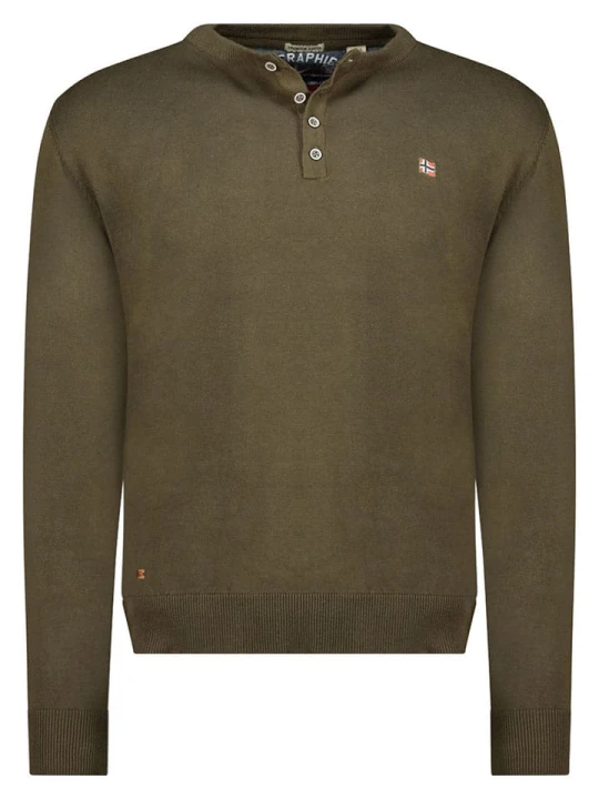 Zdjęcie produktu Geographical Norway Sweter "Fraser" w kolorze khaki rozmiar: M