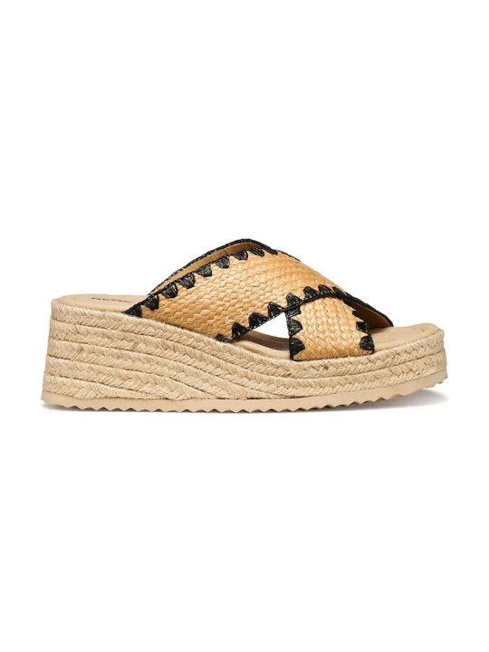 Zdjęcie produktu Geox espadryle na koturnie damskie D ALEMERIA beżowy