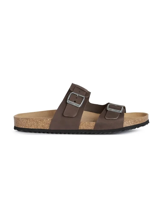 Zdjęcie produktu Geox klapki nubukowe U SANDAL GHITA brązowy