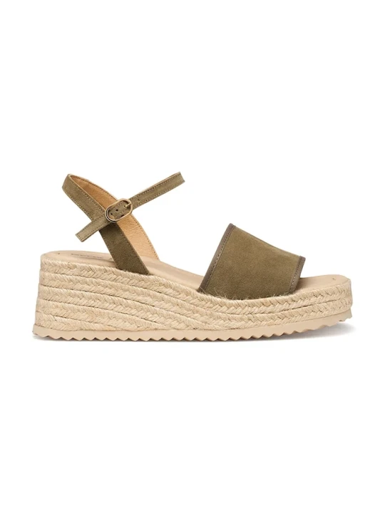 Zdjęcie produktu Geox sandały espadrylowe damskie skórzane D ALEMERIA zielony