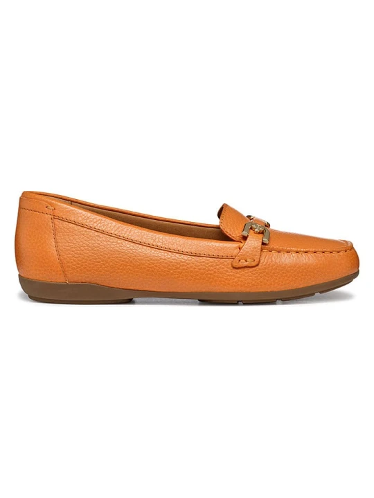 Zdjęcie produktu Geox Skórzane slippersy "Annytah Moc" w kolorze pomarańczowym rozmiar: 38