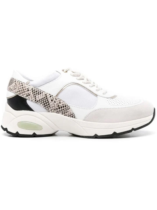 Zdjęcie produktu Geox Skórzane sneakersy "Alhour" w kolorze czarno-beżowo-białym rozmiar: 36
