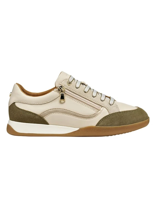 Zdjęcie produktu Geox Skórzane sneakersy "Maryemy" w kolorze beżowo-oliwkowym rozmiar: 38