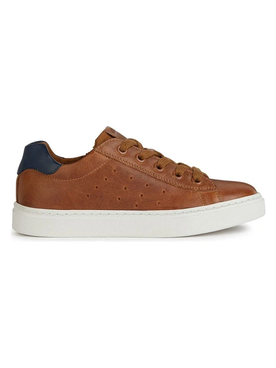 Zdjęcie produktu Geox Skórzane sneakersy "Nashik" w kolorze jasnobrązowym rozmiar: 32