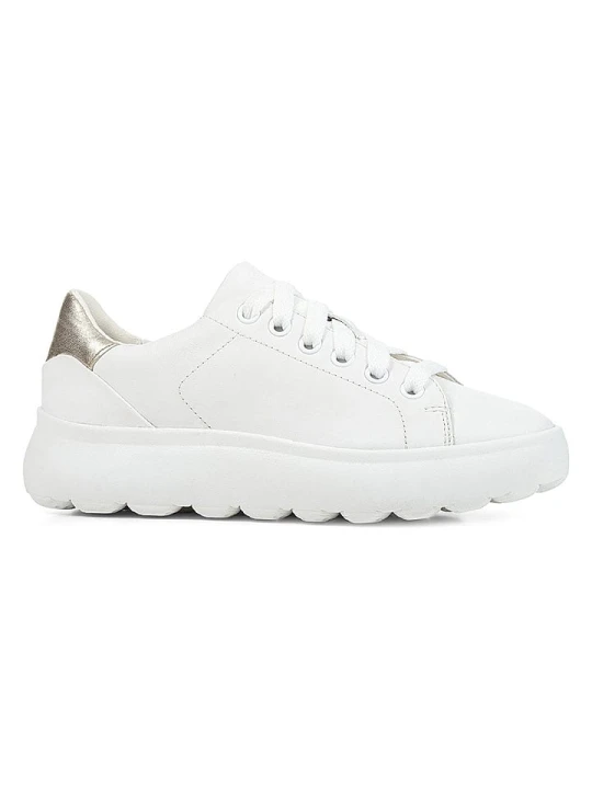 Zdjęcie produktu Geox Skórzane sneakersy "Spherica EC4.1" w kolorze złoto-białym rozmiar: 39