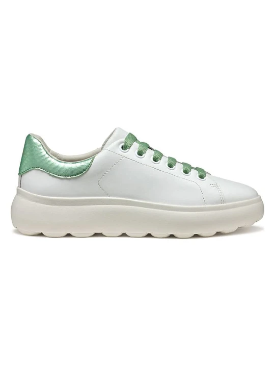 Zdjęcie produktu Geox Skórzane sneakersy "Spherica EC4" w kolorze biało-zielonym rozmiar: 39