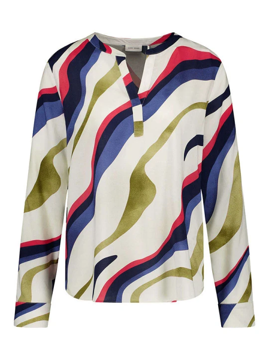 Zdjęcie produktu Gerry Weber Bluzka w kolorze oliwkowo-kremowo-niebieskim rozmiar: 42