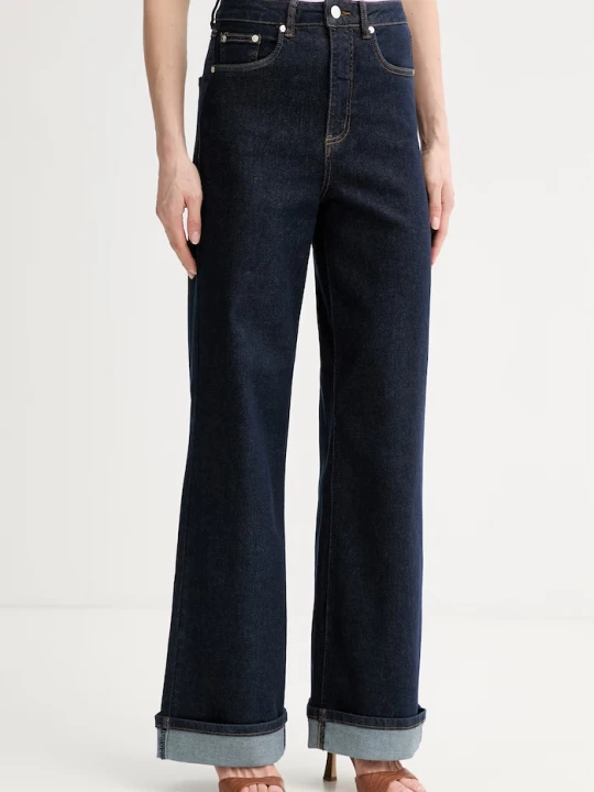 Zdjęcie produktu Gestuz jeansy wide leg damskie granatowy