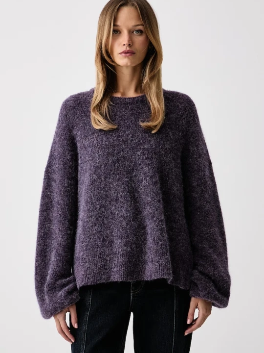 Zdjęcie produktu Gestuz sweter damski z wełną GZalpha fioletowy