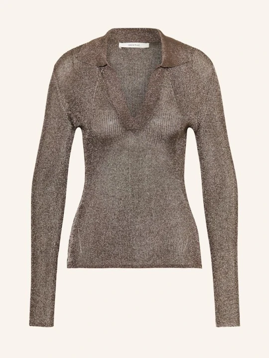 Zdjęcie produktu Gestuz Sweter Gzsilvi Z Błyszczącą Przędzą silber