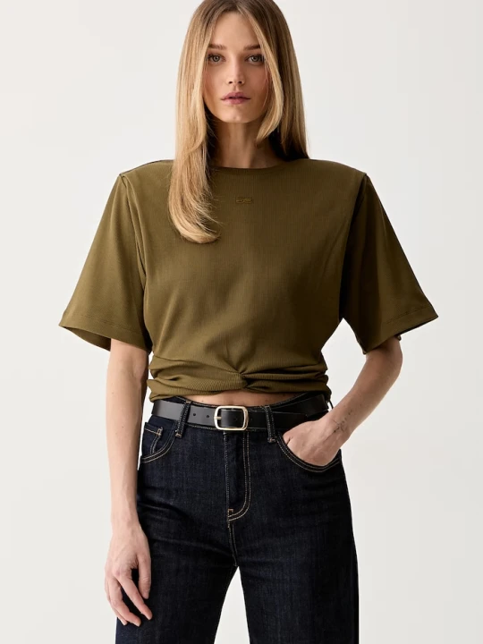 Zdjęcie produktu Gestuz T-shirt damski bawełniany z elastanem GZbetty zielony