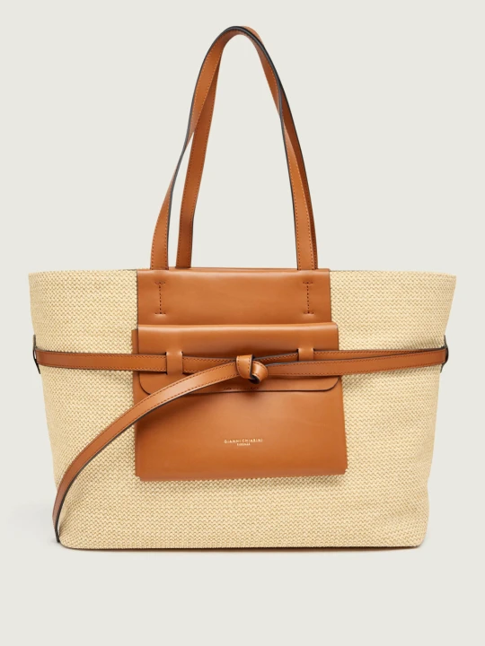 Zdjęcie produktu GIANNI CHIARINI Shopperka BELTY | z dodatkiem skóry beżowy