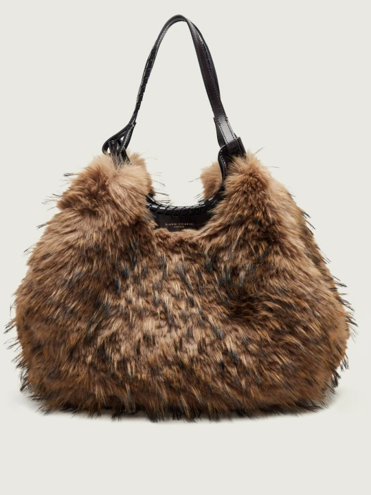 Zdjęcie produktu GIANNI CHIARINI Shopperka Dua | shearling brązowy