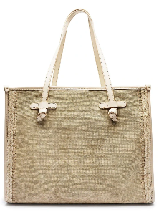Zdjęcie produktu GIANNI CHIARINI Shopperka Marcella | z dodatkiem skóry piaskowy