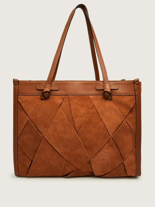 Zdjęcie produktu GIANNI CHIARINI Shopperka MARCELLA | zamsz camel