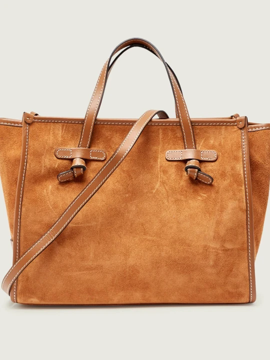 Zdjęcie produktu GIANNI CHIARINI Shopperka MARCELLA | zamsz camel