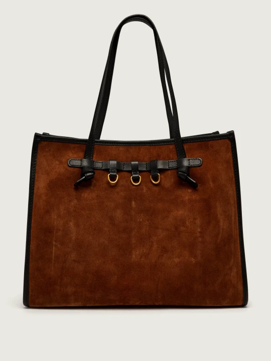 Zdjęcie produktu GIANNI CHIARINI Shopperka Marcella | zamsz koniakowy