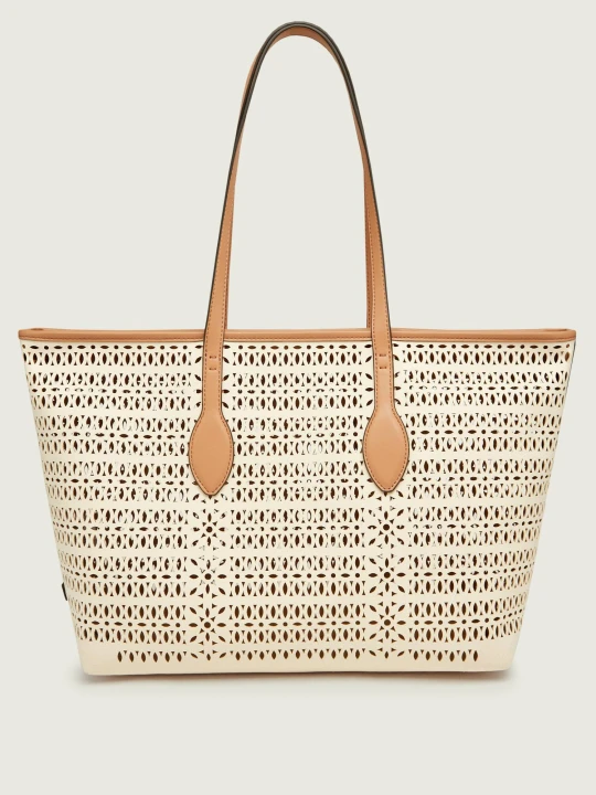 Zdjęcie produktu GIANNI CHIARINI Shopperka MASHUP | z dodatkiem skóry beżowy
