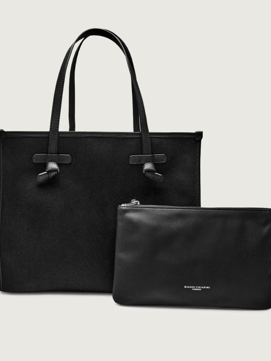 Zdjęcie produktu GIANNI CHIARINI Shopperka + saszetka Marcella | z dodatkiem skóry czarny