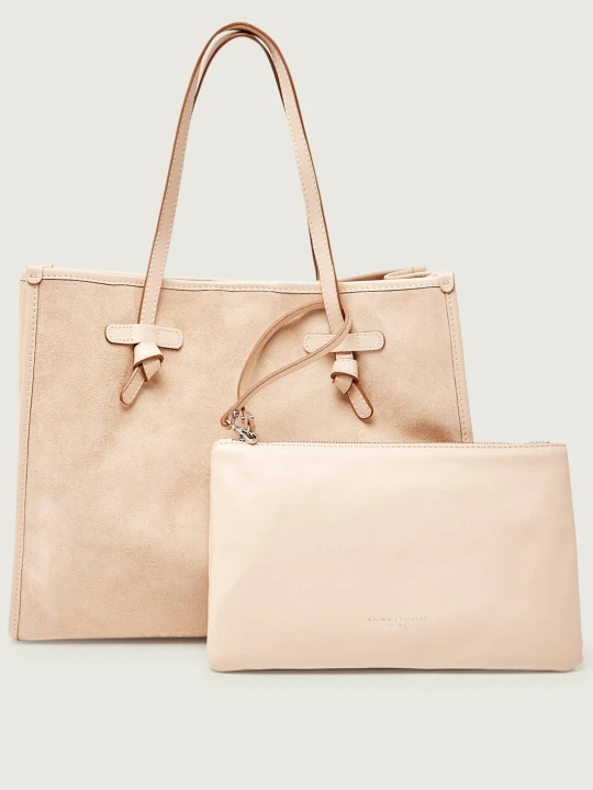 Zdjęcie produktu GIANNI CHIARINI Shopperka + saszetka MARCELLA | zamsz nude