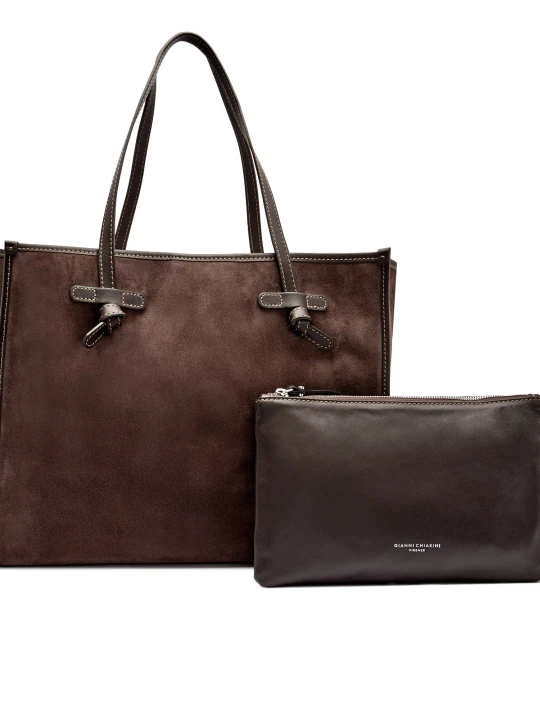 Zdjęcie produktu GIANNI CHIARINI Shopperka + saszetka MARCELLA | zamsz brązowy