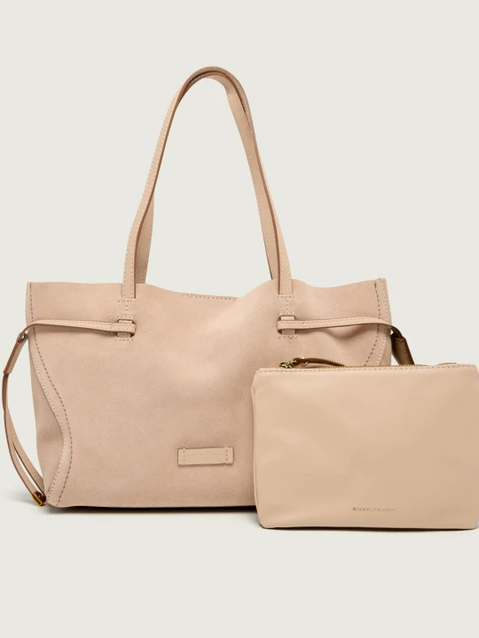 Zdjęcie produktu GIANNI CHIARINI Shopperka + saszetka VIOLETTE | zamsz nude