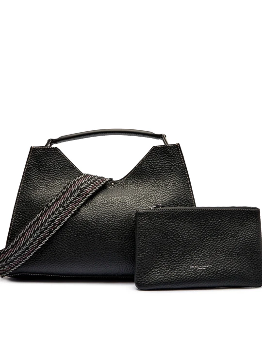Zdjęcie produktu GIANNI CHIARINI Skórzana shopperka + saszetka Aurora czarny