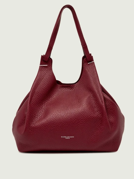 Zdjęcie produktu GIANNI CHIARINI Skórzana shopperka + saszetka Dua bordowy