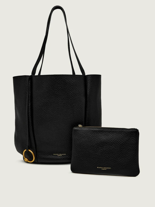 Zdjęcie produktu GIANNI CHIARINI Skórzana shopperka + saszetka LILY czarny
