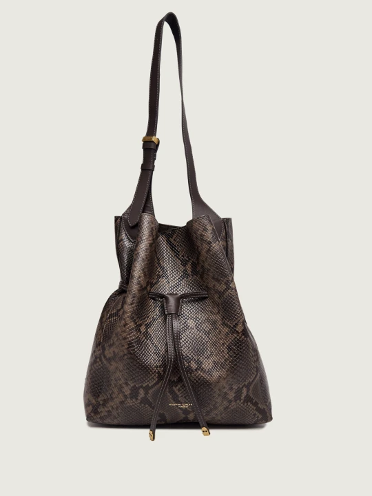 Zdjęcie produktu GIANNI CHIARINI Skórzany worek + saszetka Sienna brązowy